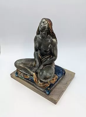 Buy SABINO France Art Deco L'Idole Sculpture Statue Antique Metal Alloy Cold Painted • 9.99£