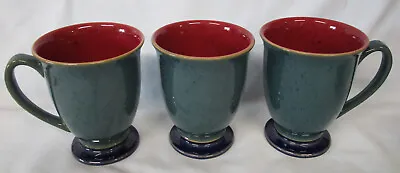 Buy Denby Harlequin Red Green Blue Footed Mug4 1/4 , Set Of 3 • 29.26£