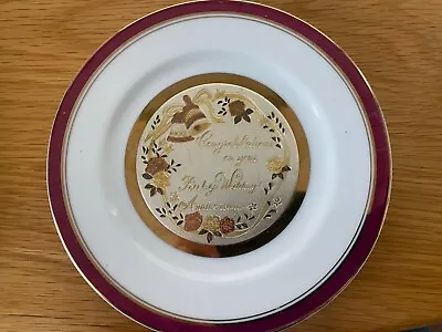 Buy Plate  Art Of Chokin 24KT GOLD EDGED Japan 6.5in Collectable Ruby Wedding • 3.99£