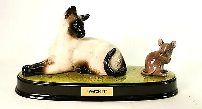 Buy Beswick 'Watch It' Siamese Cat & Mouse On Plinth 1558/1678! Made In England!  • 75£