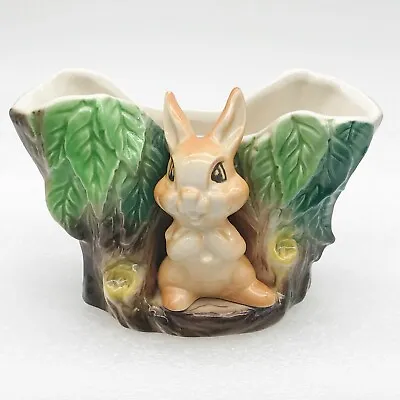 Buy Vintage Hornsea Pottery Fauna Bunny Rabbi Small Tree Stump Vases Height 7.5 Cm • 5.99£