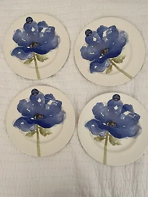Buy Set Of 4 Royal Stafford Blue Poppy 11” Dinner Plates ENGLAND New Made In England • 58.39£