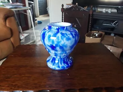 Buy Antique Glass  Vase Lovely Blue And White • 7.99£