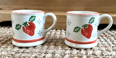 Buy 2x Laura Ashley Summer Fruits Strawberry Hand Decorated Ceramic Mugs • 16.99£