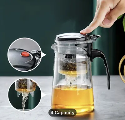 Buy 1pc Tea Pots Heat Resistant Glass Tea Pot Tea Infuser Chinese Kung Fu Tea Kattle • 13.99£