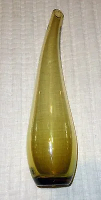 Buy Ikea Hand Blown Amber Art Glass Curved Neck Teardrop Bud Bottle Vase 13  • 8.60£