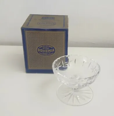 Buy Bohemia Czechoslovakia Hand Cut 24% Lead Crystal Pedestal Mini Bowl/Dish In  Box • 5.99£