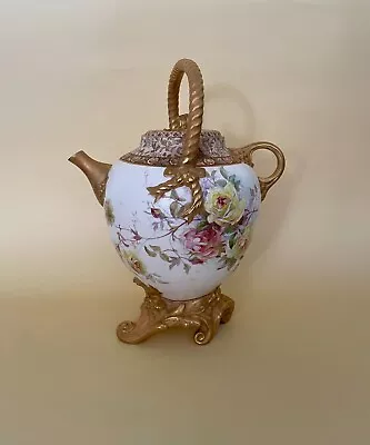 Buy Antique ROYAL DOULTON BURSLEM Slaters Rope Handle Tea Kettle Hot Water Pot • 579.07£