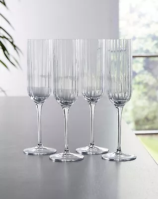 Buy Luigi Bormioli Bach Champagne Flutes Crystal Glasses - Pack Of 4 • 17.99£