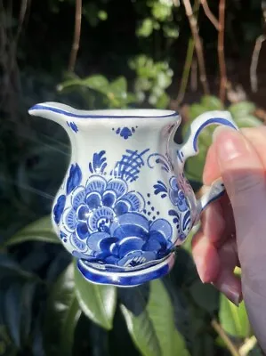 Buy Antique Blue Porcelain Small Pitcher Delft Holland Collectable Porcelain Jug • 14£