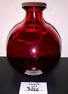 Buy Red Glass Round Ball Bowl Vase 5” Tall • 30.36£