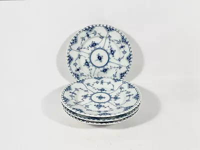 Buy 4x Royal Copenhagen Blue Fluted Full Lace 1087 Dessert Plates Diameter 17,5 Cm • 187.06£