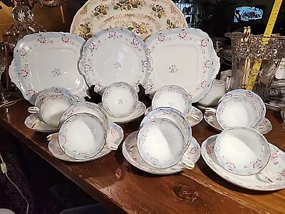 Buy Set Of 21 Antique Hand Painted Soft Paste Porcelain Tea Desert 7466 England  • 166.03£