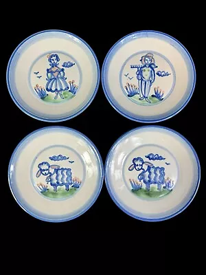 Buy Vintage M.A Hadley Pottery Hand Painted & Signed  Set Of 4 Plates 1970’s EUC • 40.83£