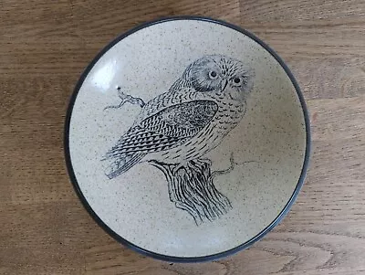 Buy Purbeck Pottery Shallow Decorative Bowl Dish Blue Grey Owl Speckled Stoneware • 7.95£