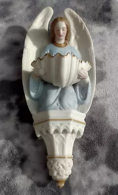 Buy Antique 19th Century Holy Water Font Religious Irish Bisque Porcelain Angel 28cm • 275£