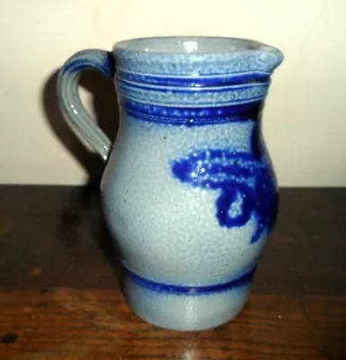 Buy Blue And Grey Salt Glazed Stoneware Jug/Pitcher 6.5 Inches High • 7£
