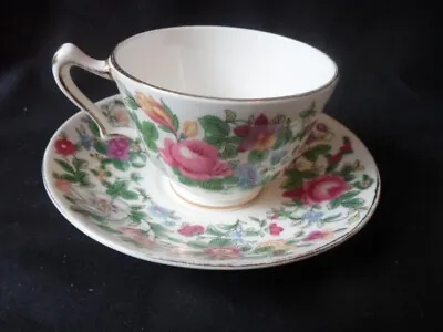 Buy Vintage Crown Staffordshire Thousand Flowers Fine Bone China - Cup & Saucer • 6£