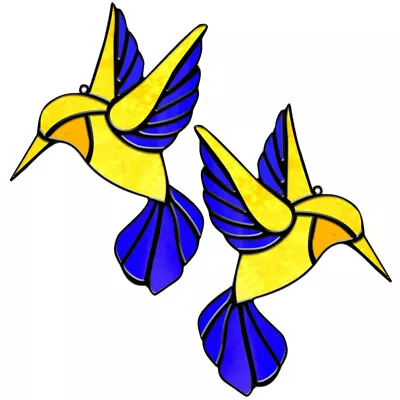Buy Stained Glass Birds Window Hangings - Set Of 2 • 11.18£
