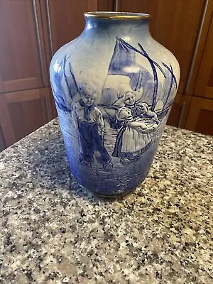 Buy Stunning Vintage Dutch Blue & White Pottery Vase Large • 19£