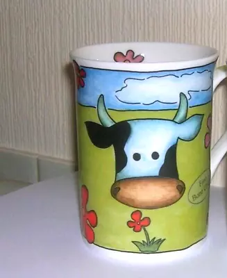 Buy Colourful Cow Mug, Fine Bone China By Data, 10.5cm Tall • 2.50£
