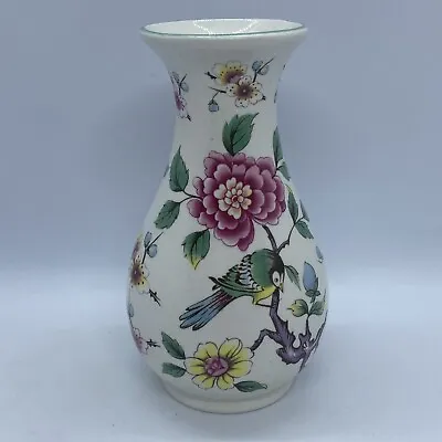 Buy Vintage Old Foley James Kent Small  Vase  With Floral And Bird Design • 9.50£
