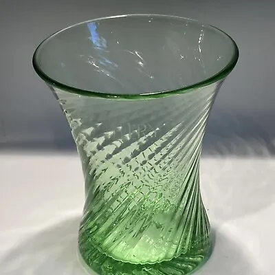 Buy Vintage Art Deco Style Lime Green Glass Celery Vase • 15£