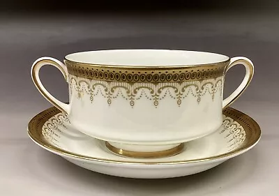 Buy Paragon Athena Soup Coupe & Saucer White & Gold Vintage Gilded Soup Bowls • 10£