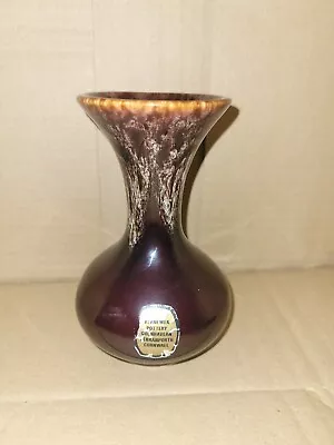 Buy Kernewek Cornwall Brown Honeycomb Glaze Bud Vase Vintage Interesting Decorative  • 3£