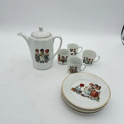 Buy Antique Victorian Child’s German Transfer Cup Tea Set Made In Germany 10 Pc Sign • 71.15£