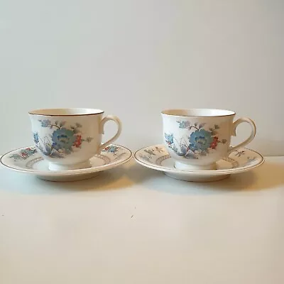 Buy Noritake Bleufleur Tea Cups & Saucers X 2 Japan Vintage • 9£