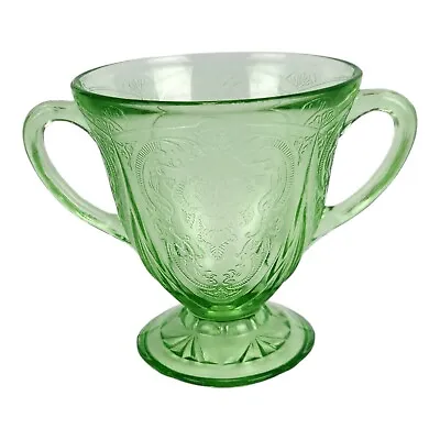 Buy HAZEL ATLAS Royal Lace Green Depression Glass Open Sugar Bowl 2 Handle C 1934-41 • 17.95£