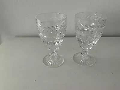 Buy Two Vintage / Antique Stuart Crystal Cut Glass Rummer / Wine Glasses • 18.50£