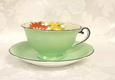 Buy Noritake Hand Painted Green And Floral China Teacup Set From Japan • 23.97£