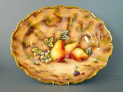 Buy Fenton Bone China Autumn Fruit Cabinet Platter Signed By D.Wallace. 15  X 11.8 ) • 34.99£