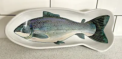 Buy Highland Stoneware Wall Hanging Large Platter Free Hand Painted Fish Scotland Tm • 59.95£