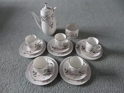 Buy Royal Adderley 17 Piece Coffee Set Silver Rose H1390 By Ridgway Potteries • 37.50£