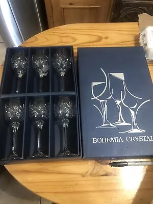 Buy BOHEMIA CRYSTAL 170ml 6x Wine Glasses High Quality ,  Boxed ,unused.     E1 • 18.99£