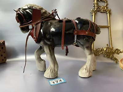 Buy HORSE - Vintage Ceramic Shire FIGURINE. • 39.98£