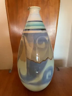 Buy Vintage 1990's Bitossi Tall Vase Handpainted Swirl Design 25 Cm Italian Pottery • 32.99£