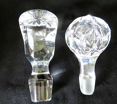 Buy Two Vintage Heavy  Cut Glass Decanter Stoppers - No Damage • 10£