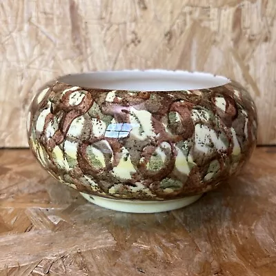 Buy Dragon Welsh Pottery Rhayader Hand Painted Marbled Bulb Bowl Planter 19cm Lt1 • 5.99£