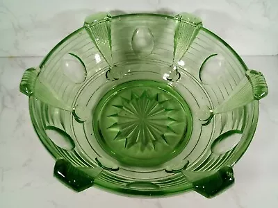 Buy Art Deco Green Glass Fruit Bowl • 17.50£