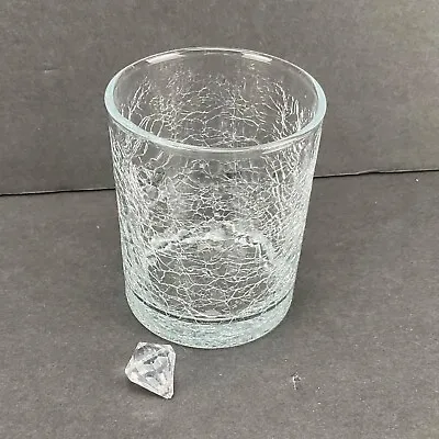 Buy Clear Crackle Double Old Fashioned Straight Sides Single Replacement 4” EUC • 9.38£