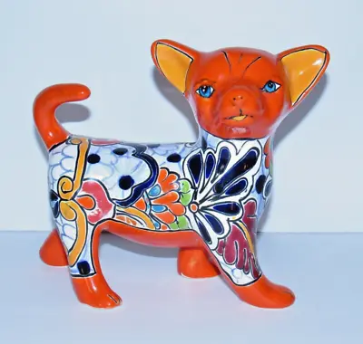 Buy Talavera Orange Chihuahua Mexican Pottery Folk Art • 55£