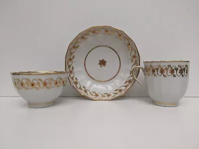 Buy New Hall Pattern 136 Tea Bowl, Coffee Cup And Saucer Trio • 38£