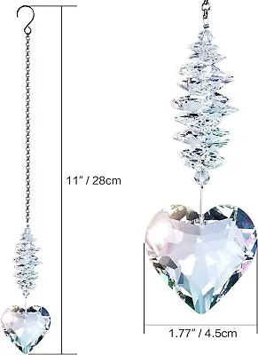 Buy Hanging Chakra Suncatcher Clear Crystal Glass Window Pendant Heart Ornament Gift • 9.99£