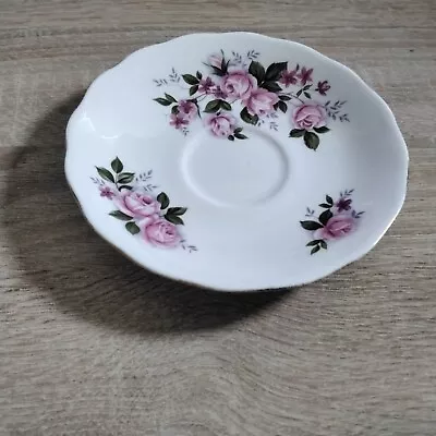 Buy (664) Queen Anne Bone China Pink Rose Pattern Saucer. • 1£