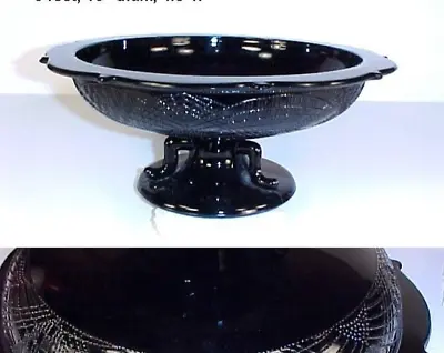 Buy L.E.Smith Black Amethyst Glass Romanesque Centerpiece Bowl Footed Bfn020 • 28.81£
