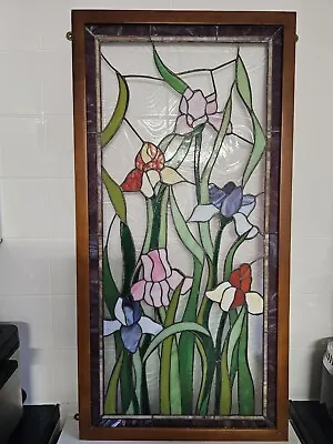 Buy EXTRA LARGE Vintage  Art Deco  Tiffany-style STAINED GLASS  Door / Window PANEL  • 395£